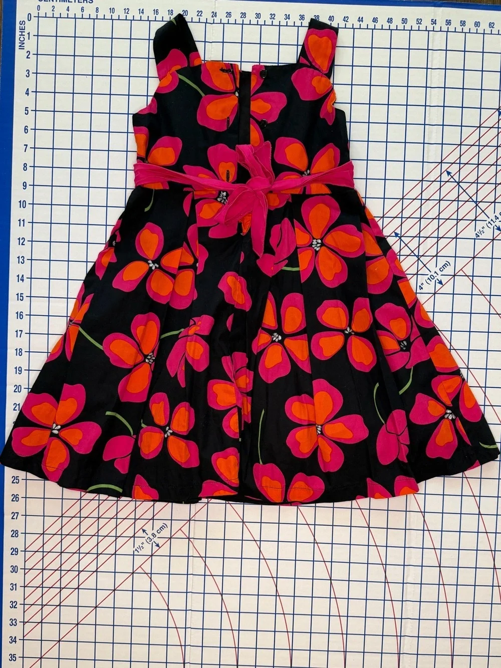 Youngland Black Dress with Pink and Orange Floral Print - Picture 2 of 3